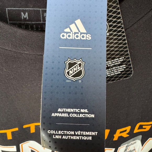 NEW WITH TAGS Adidas Black and Gold Pittsburgh Penguins Shirt  Size Medium - Picture 6 of 10